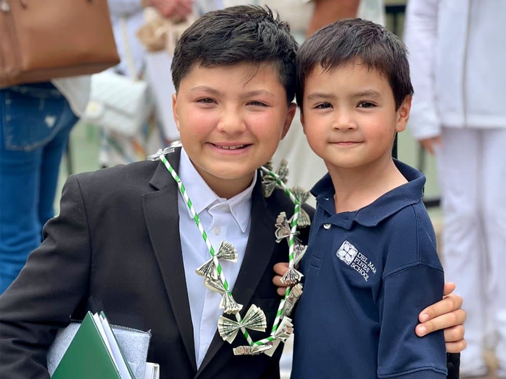 Leaving ready — 6th Grade at Del Mar Pines, two students together
