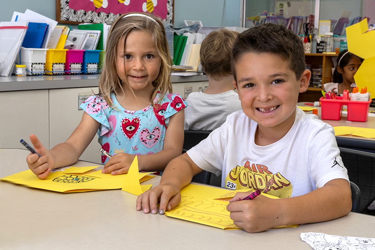 Craft time with yellow construction paper